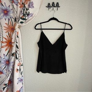 Zara Trafaluc Black (Suede-like) Modern Cut V Neck Tank Size M